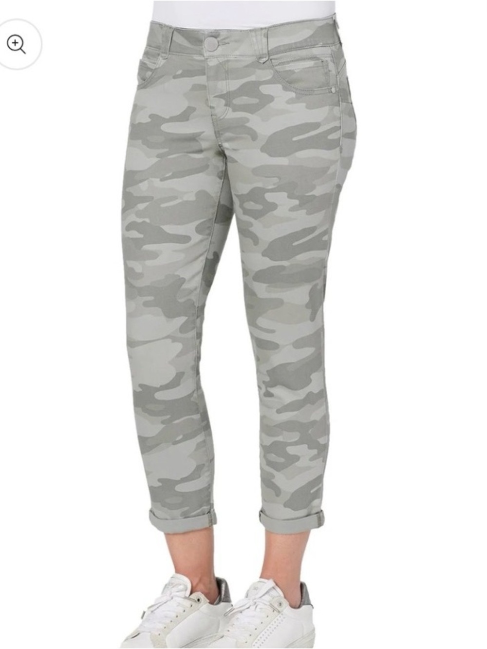 Democracy ‘Ab Solution’ Light Gray Camo Slim Jeans size 14 Stretch Weekend